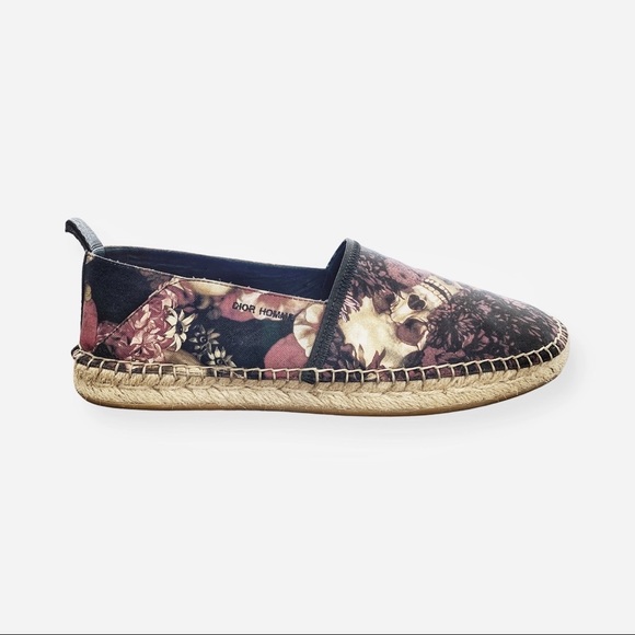 DIOR Floral Espadrilles in Black/Maroon - Picture 1 of 5